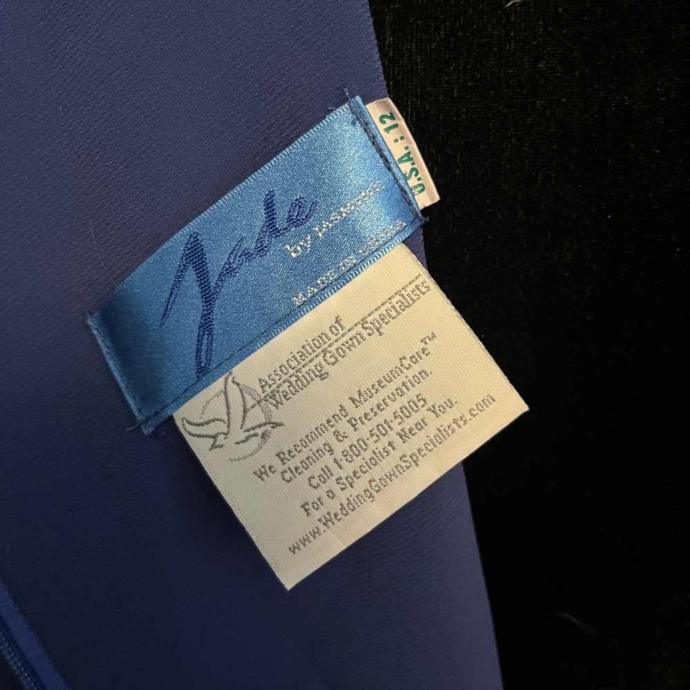 JADE BY JASMINE PRETTY PERIWINKLE BLUE WITH BEADING SHORT SLEEVE FORMAL DRESS - Picture 12 of 13